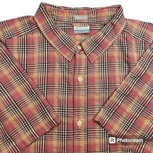 Columbia Men's Brentyn Trail Canyon Sun Seersucker Short Sleeve Shirt Size XXL